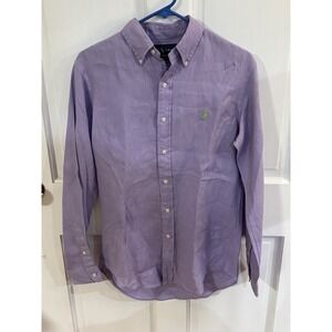 Ralph Lauren Blue Label  Purple Linen Long Sleeve Men's Shirt Small